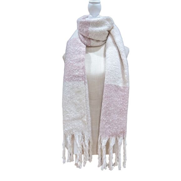 NWT Gentle Fawn Pink Tan Beige Huntington Scarf with Fringe - Picture 5 of 7